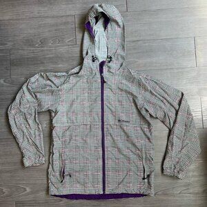 Columbia Women's Omni-Shield Hooded Plaid Windbreaker Light Jacket Size L